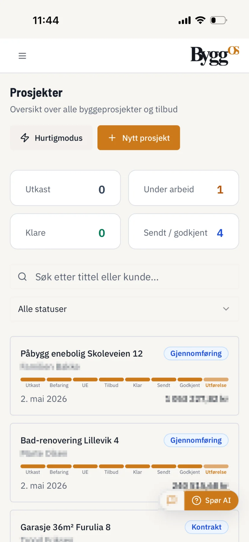 ByggOS på mobil