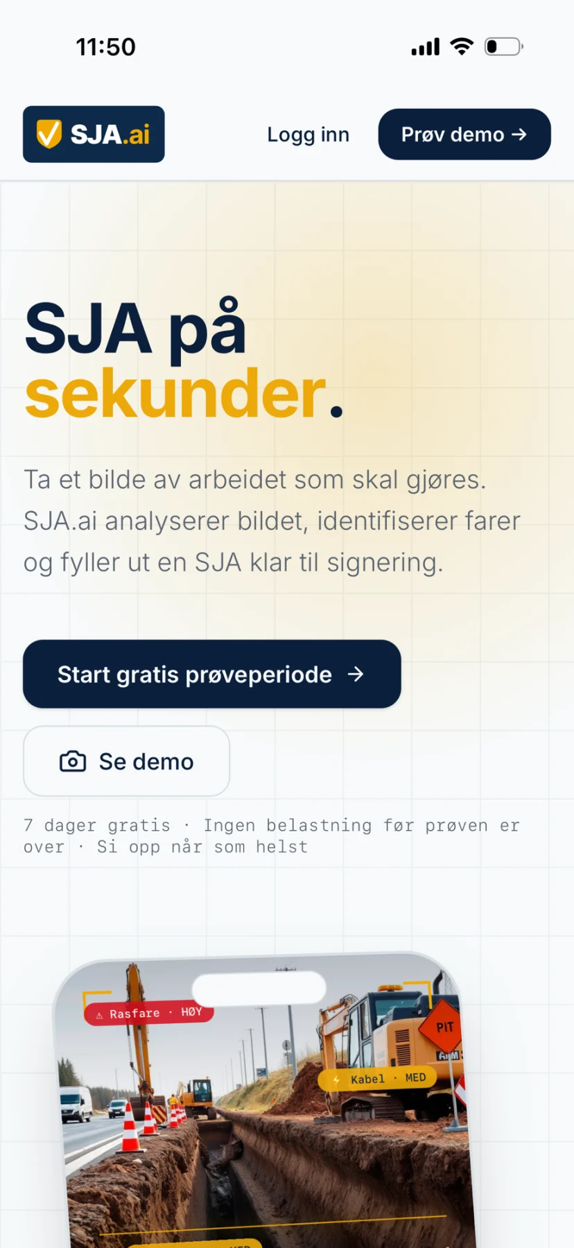 SJA.ai på mobil