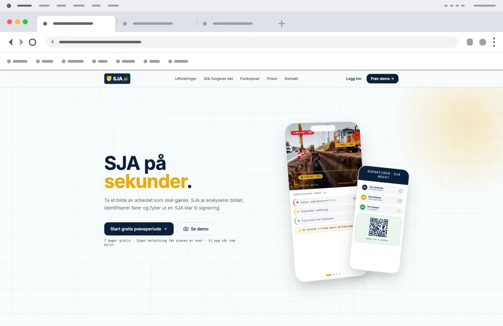 Skjermbilde fra SJA.ai