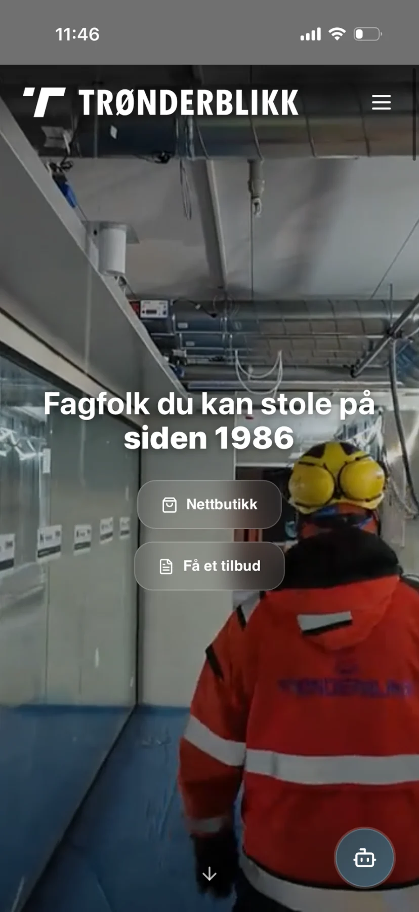 Trønderblikk nettside på mobil