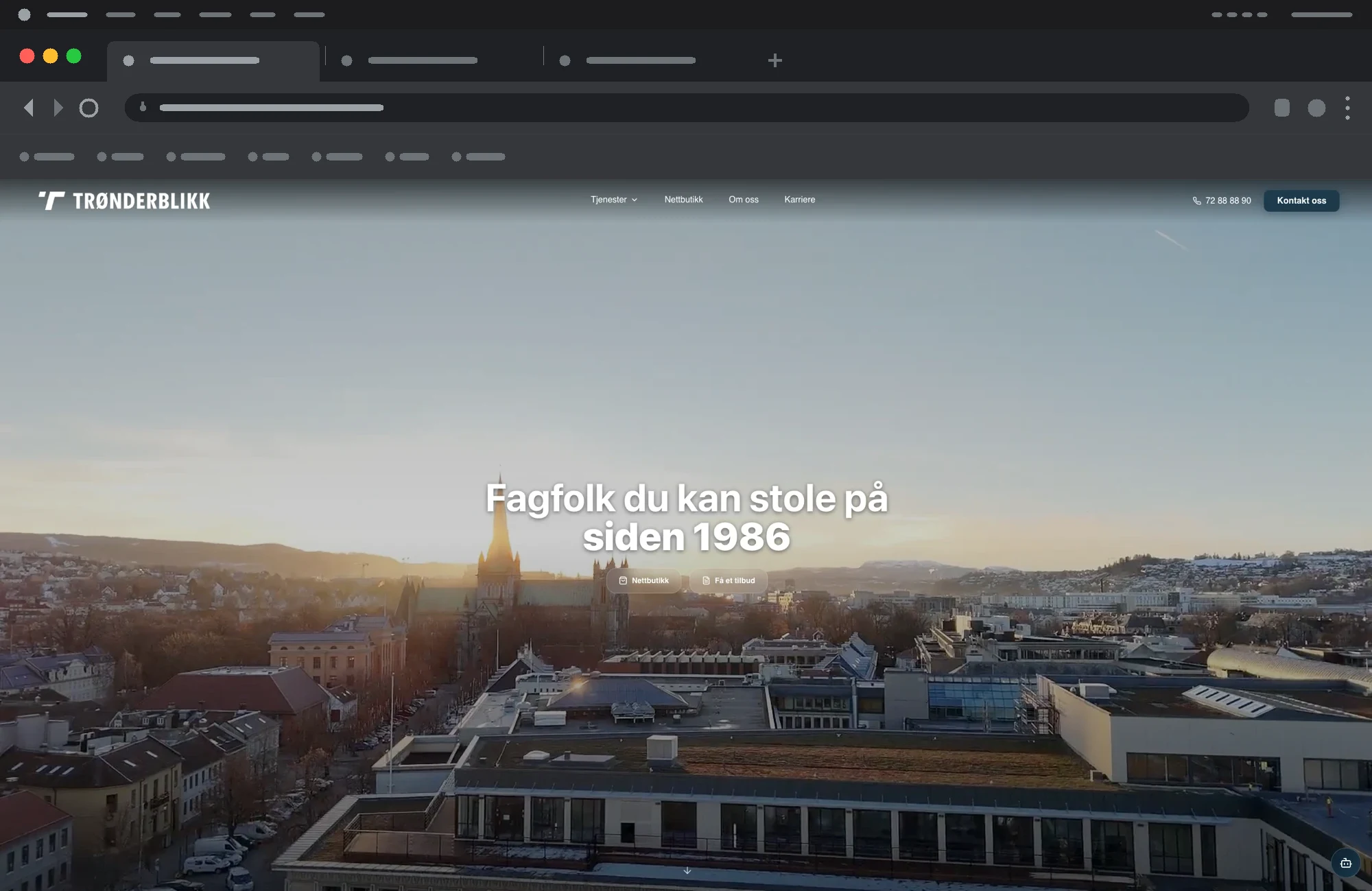 Skjermbilde fra Trønderblikk nettside