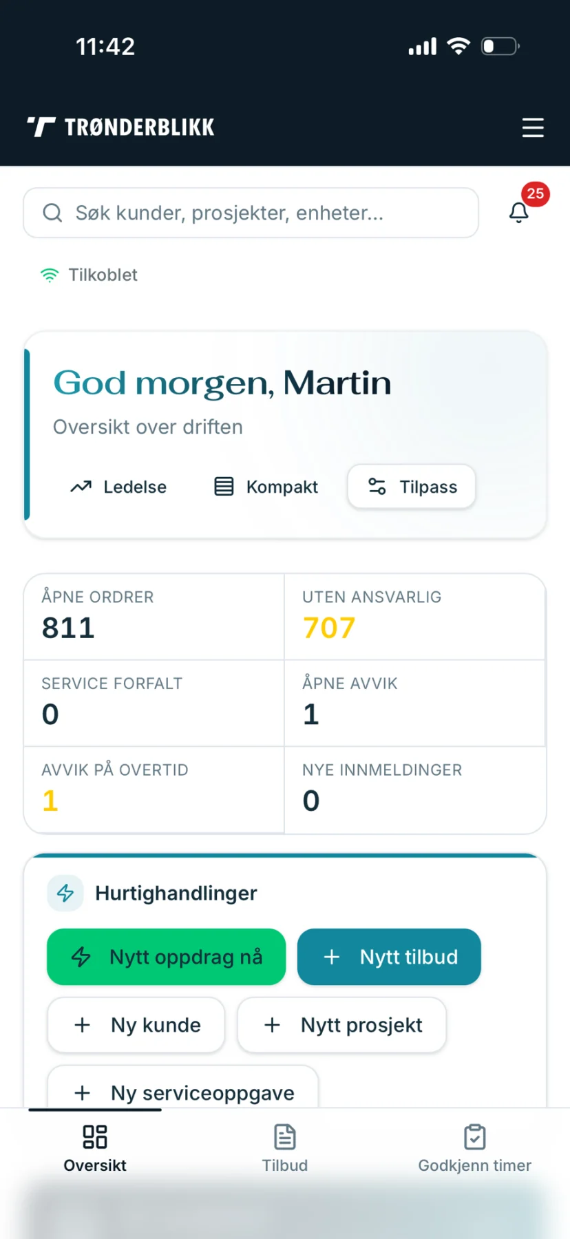 Trønderblikk totalsystem på mobil